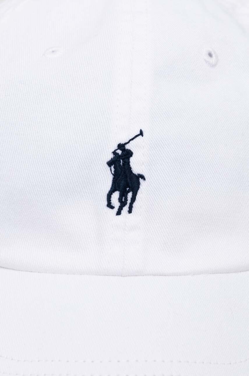 Бавовняна бейсболка Polo Ralph Lauren колір білий з аплікацією