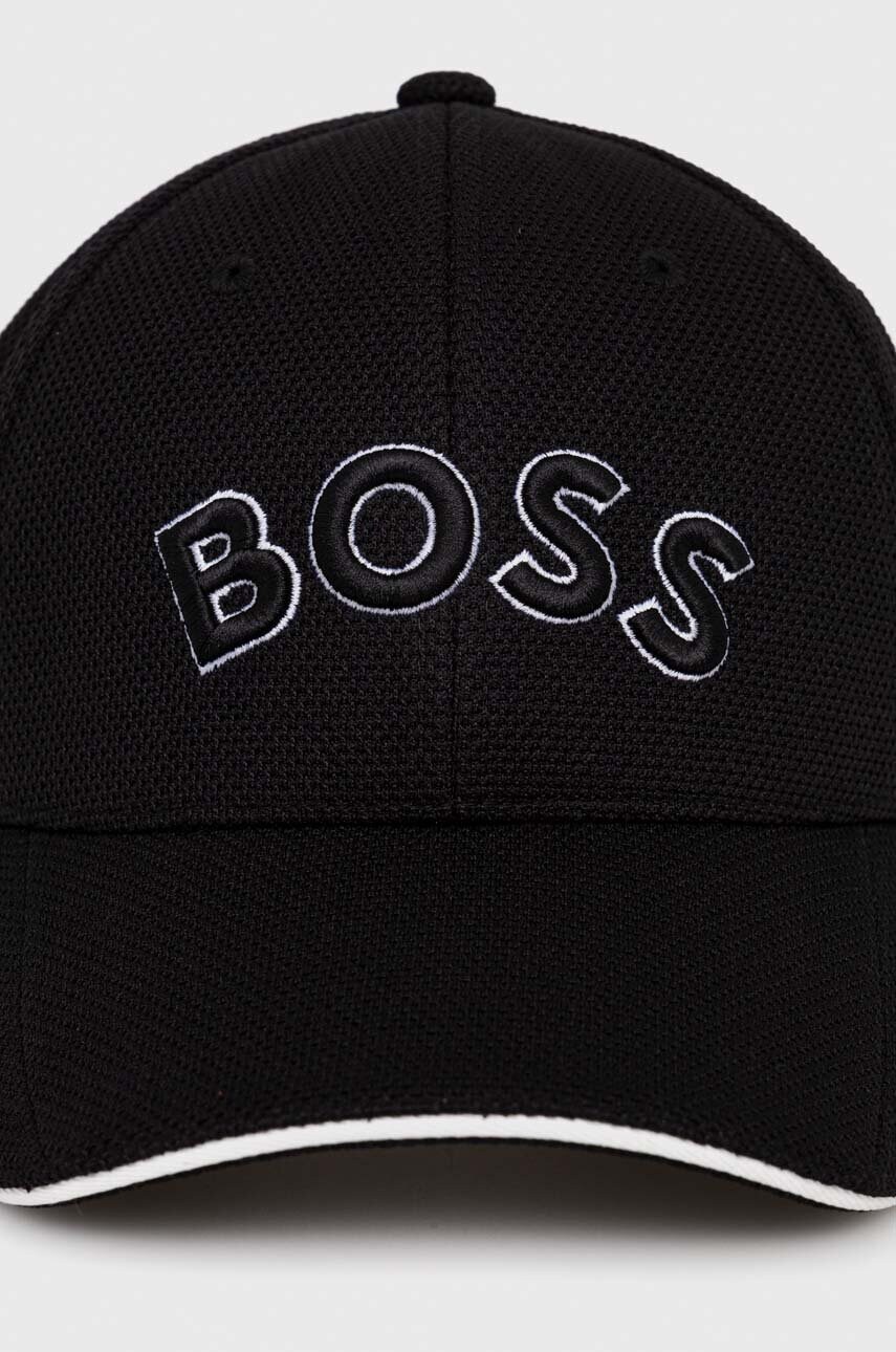 Кепка Boss Green колір чорний з аплікацією