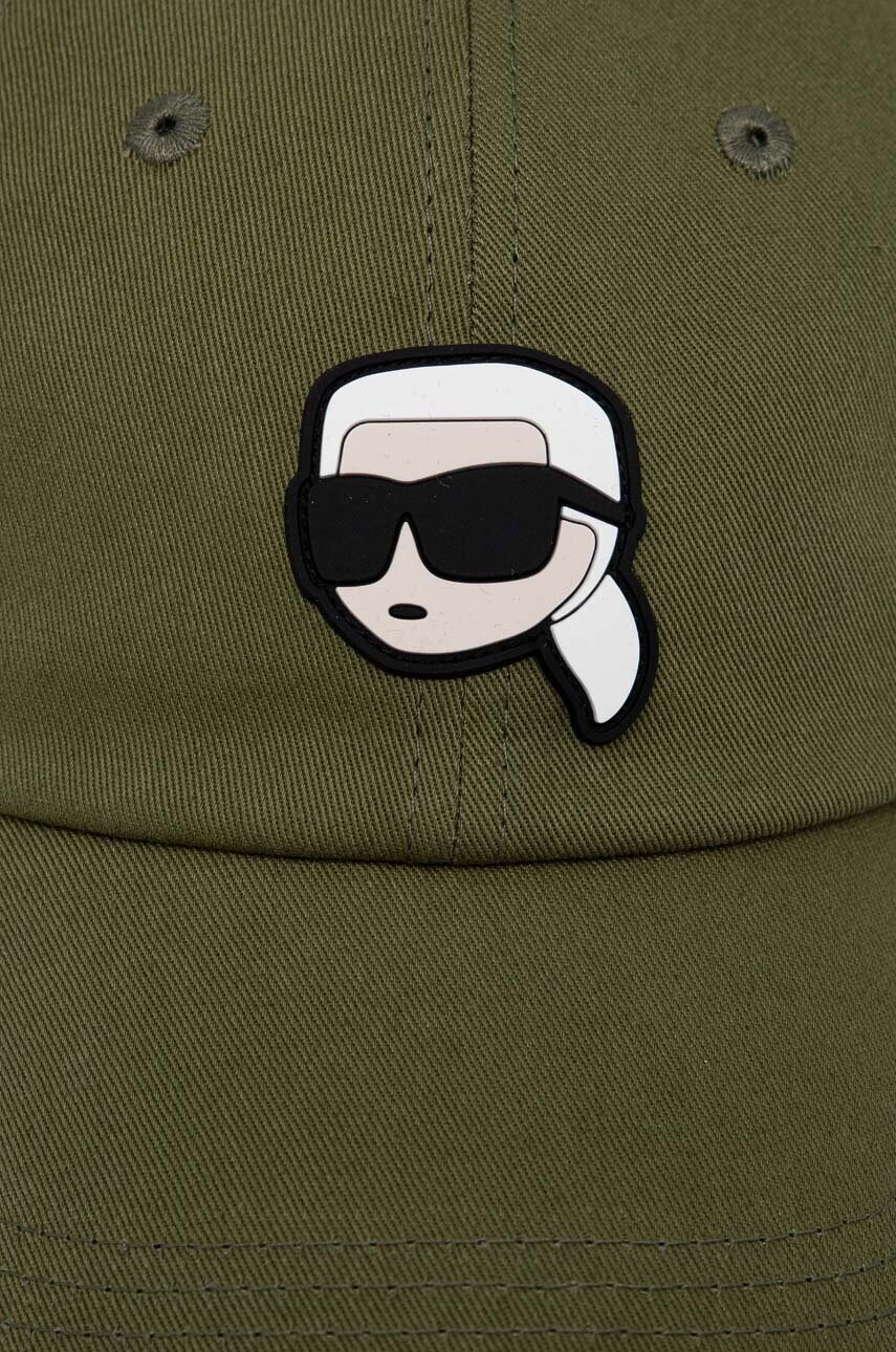 Кепка Karl Lagerfeld колір зелений з аплікацією