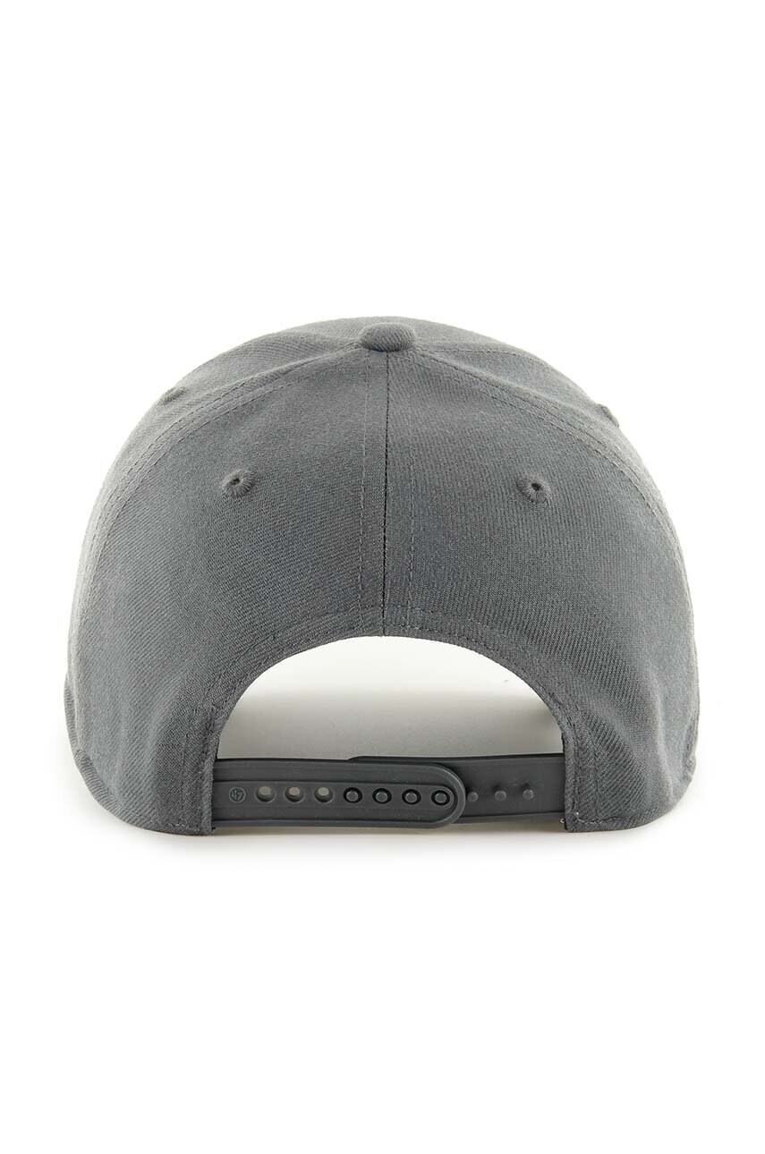 Бавовняна бейсболка 47 brand MLB New York Yankees колір сірий з аплікацією B-BRMPS17WBP-CC