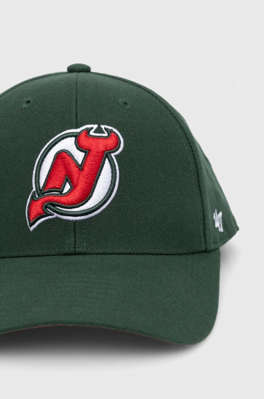 Кепка з домішкою вовни 47 brand NHL New Jersey Devils колір зелений з аплікацією H-BLPMS11WBP-DG