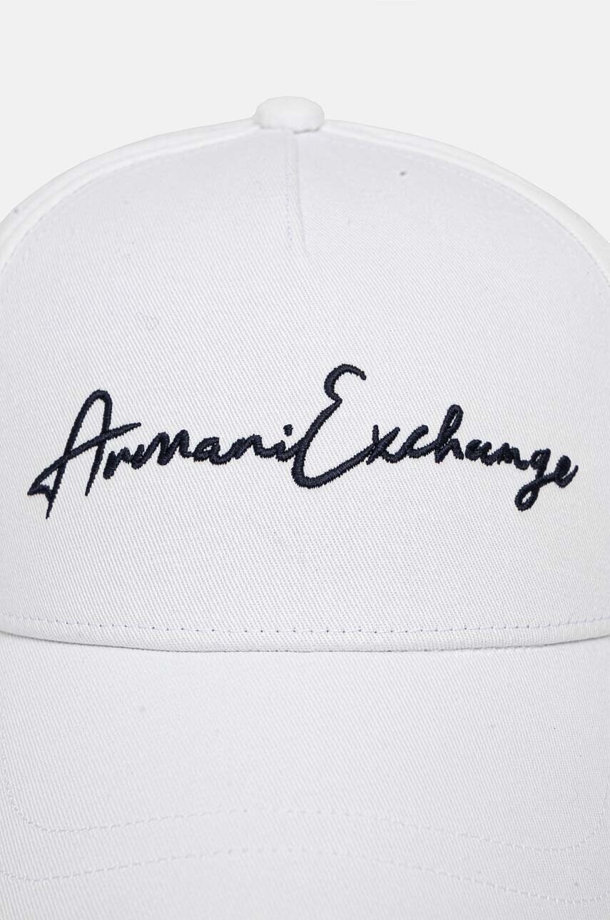 Бавовняна бейсболка Armani Exchange колір білий з аплікацією 954224 CC516