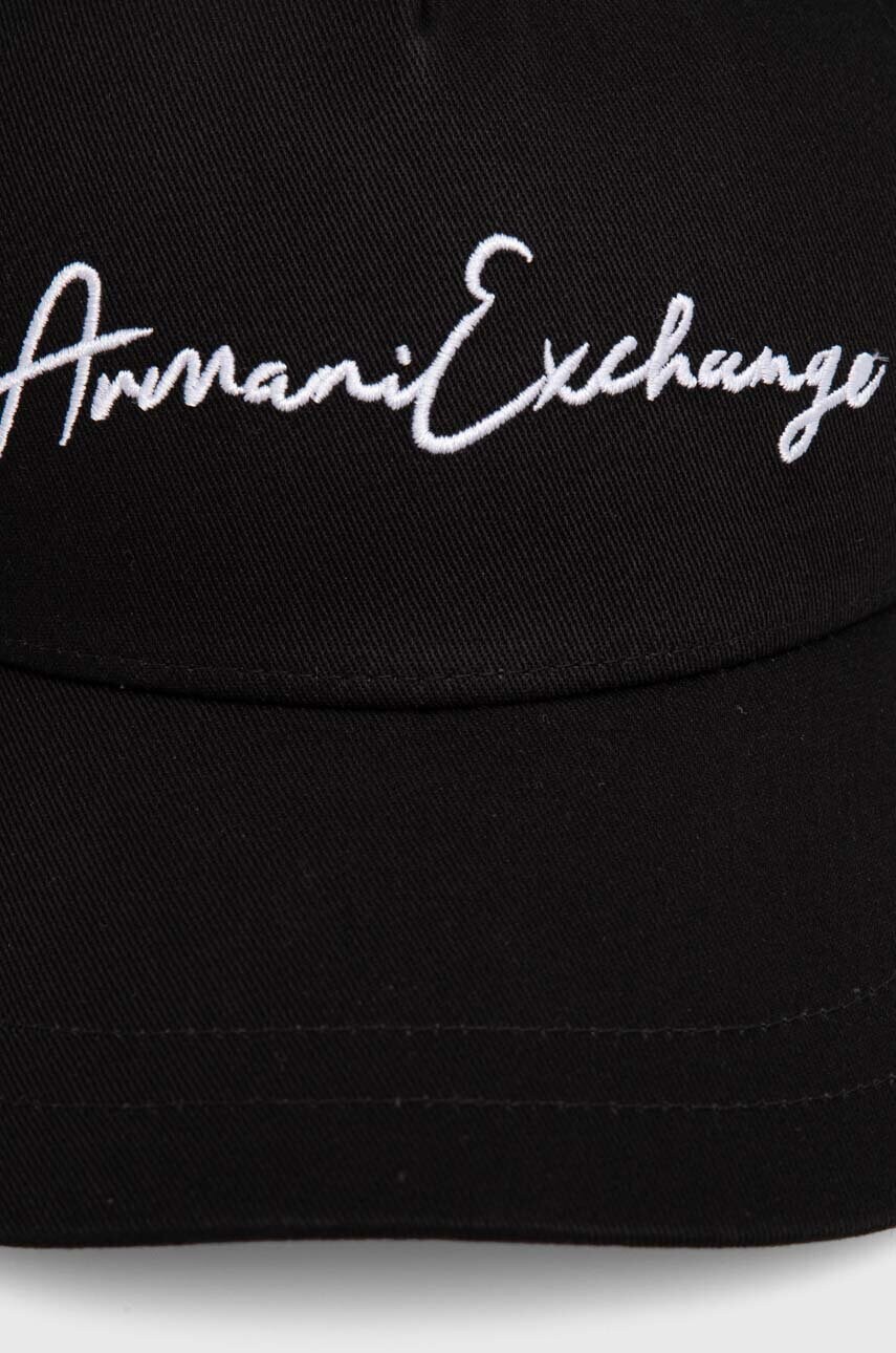 Бавовняна бейсболка Armani Exchange колір чорний з аплікацією 954224 CC516