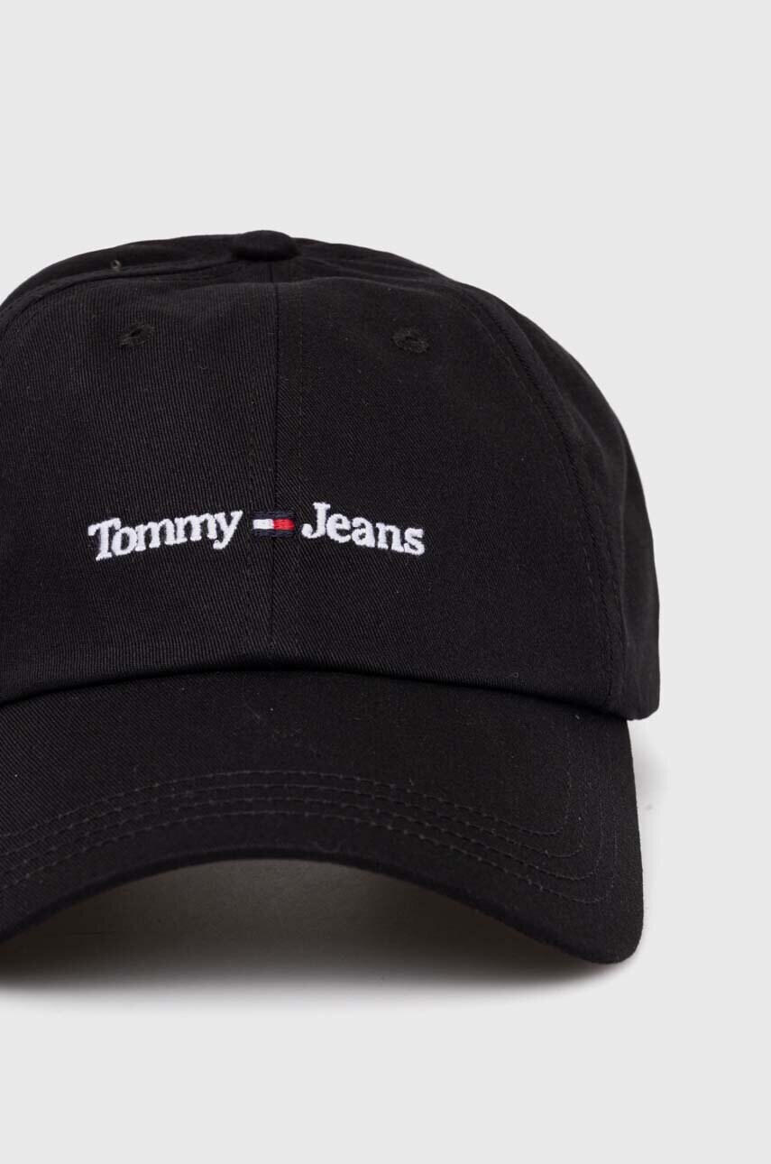 Бавовняна бейсболка Tommy Jeans колір чорний з аплікацією AM0AM11341