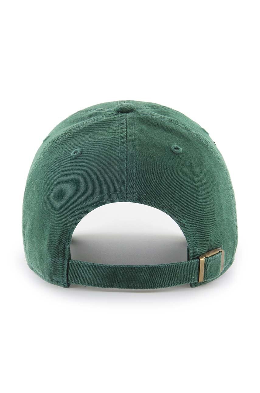 Бавовняна бейсболка 47 brand MLB Oakland Athletics колір зелений з аплікацією BCPTN-DBLUN18GWS-DG08
