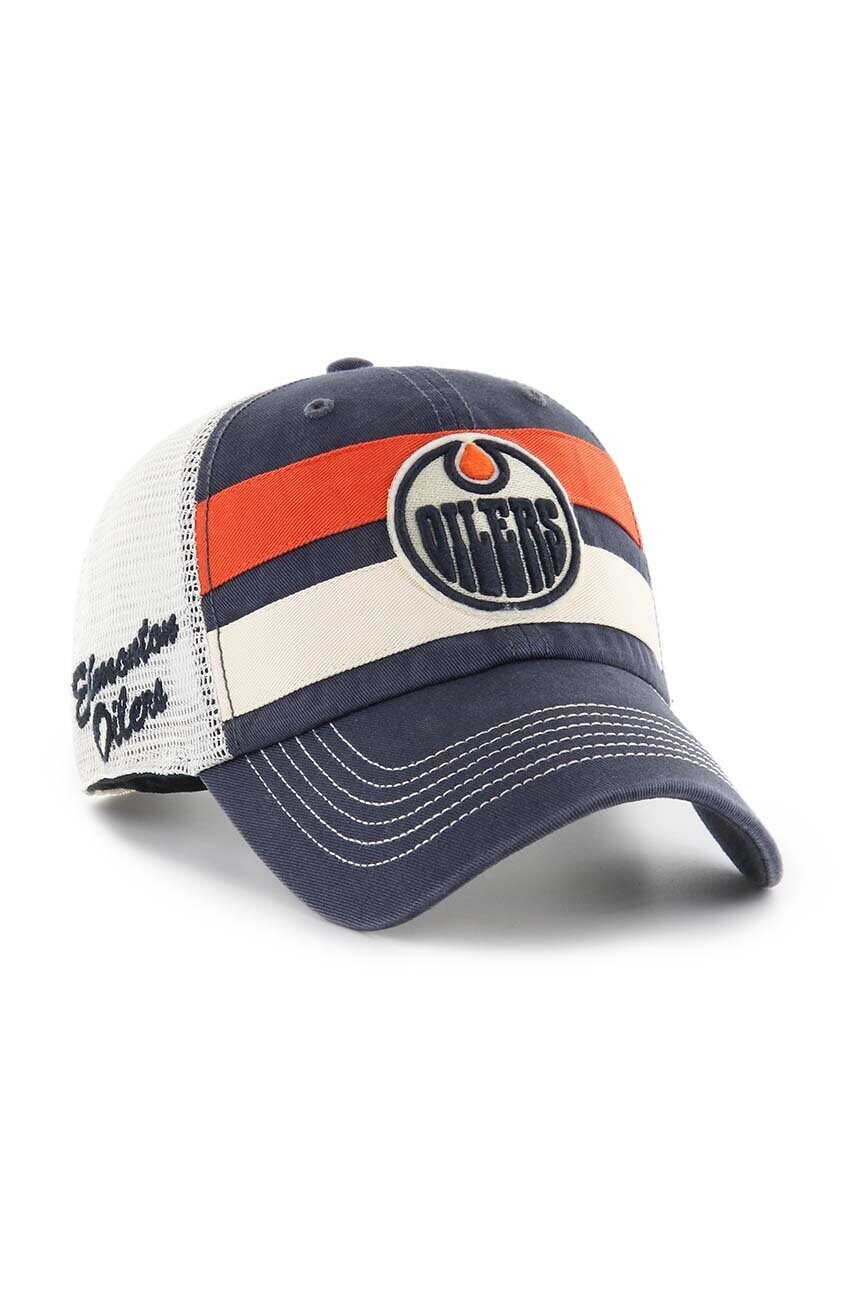 Кепка 47 brand NHL Edmonton Oilers колір синій з аплікацією H-CLBBN06GWP-VN