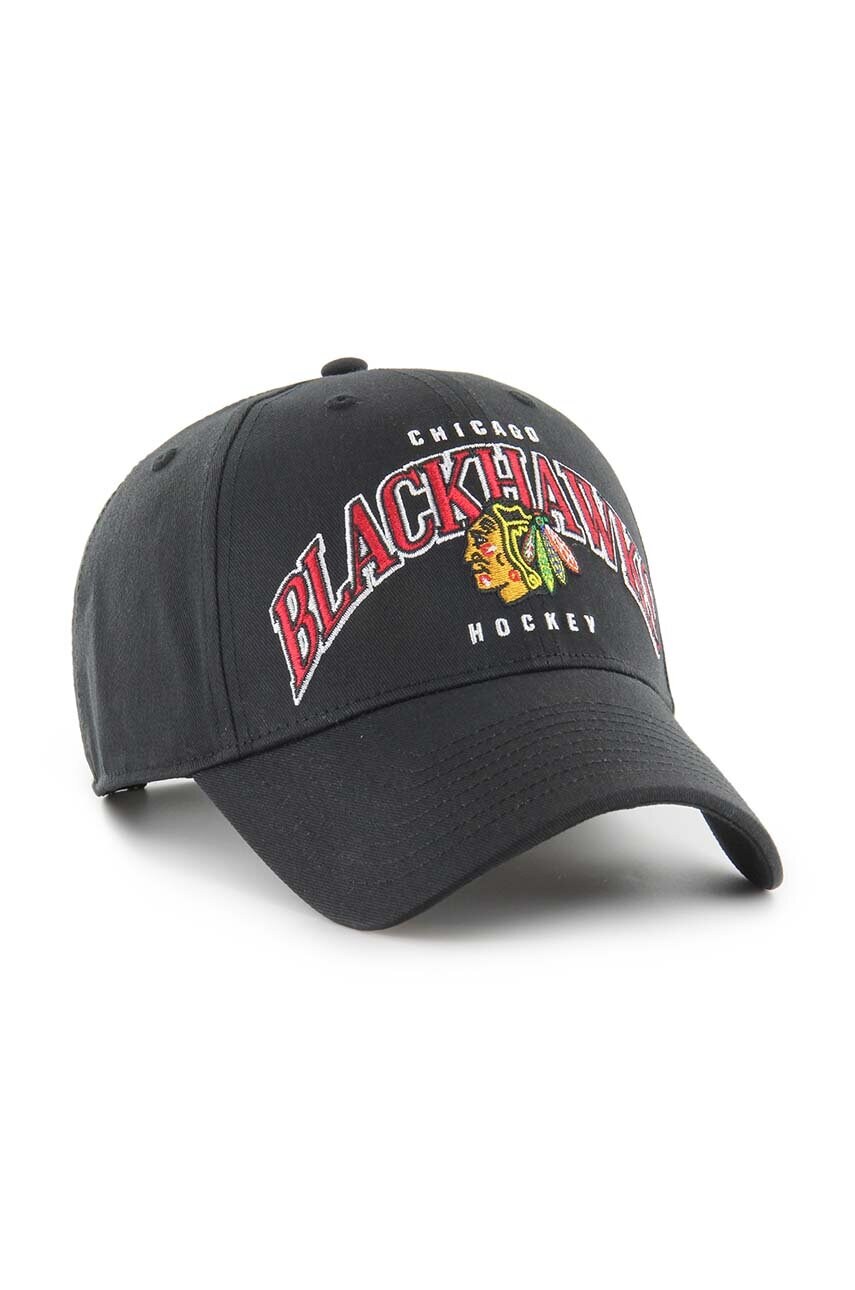 Кепка 47 brand NHL Chicago Blackhawks колір чорний з аплікацією H-BRDFL04CTP-BK