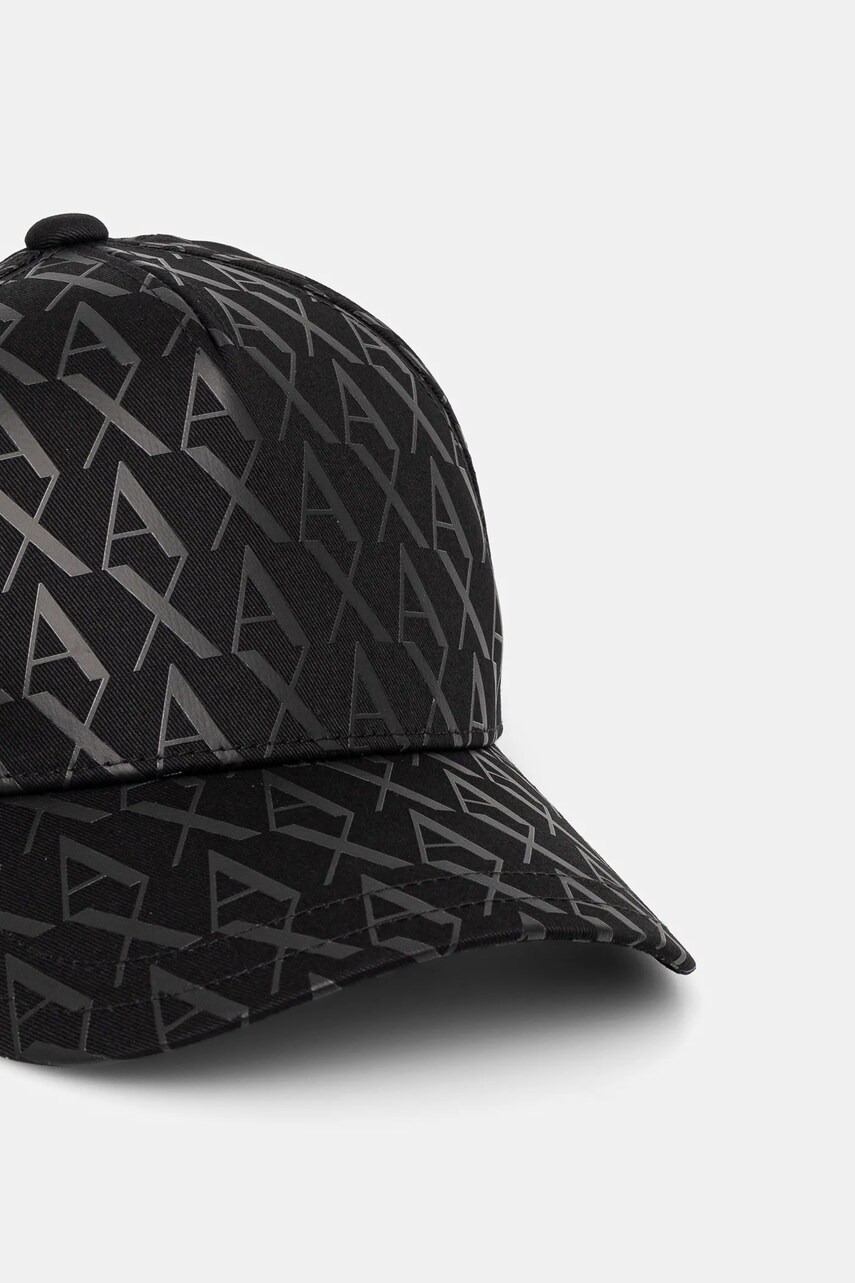 Бавовняна бейсболка Armani Exchange колір чорний візерунок 954229 CC813