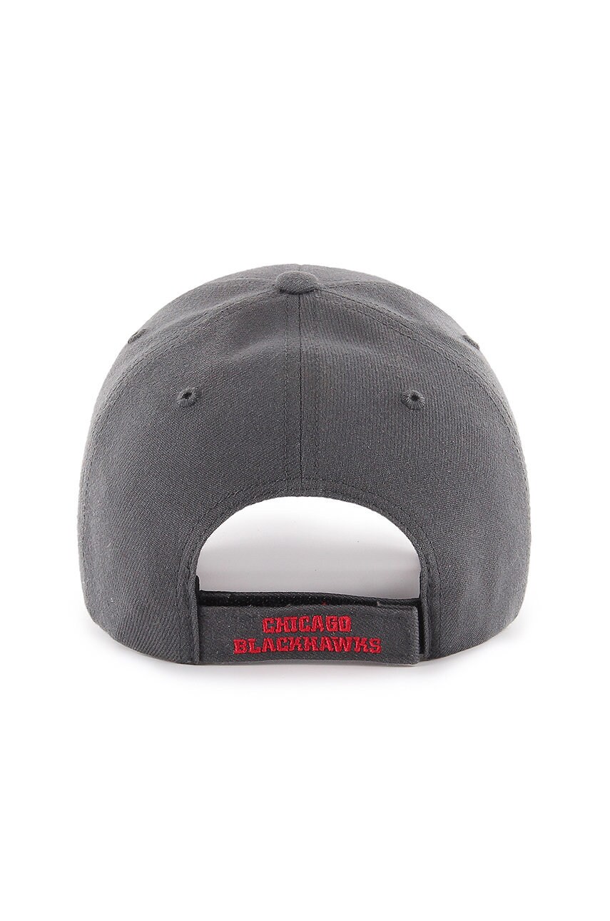 Кепка 47 brand Chicago Blackhawks колір сірий з аплікацією