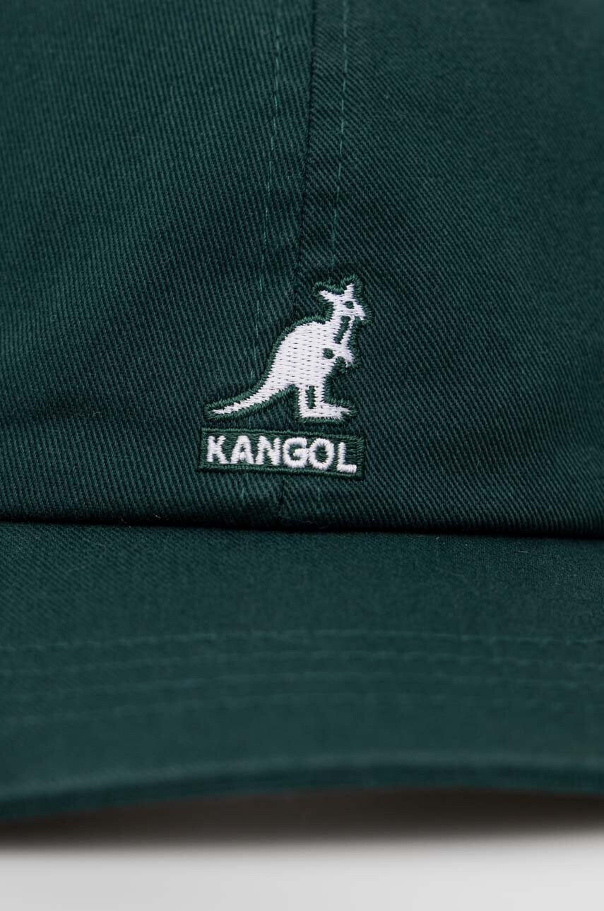 Бавовняна бейсболка Kangol колір зелений з аплікацією