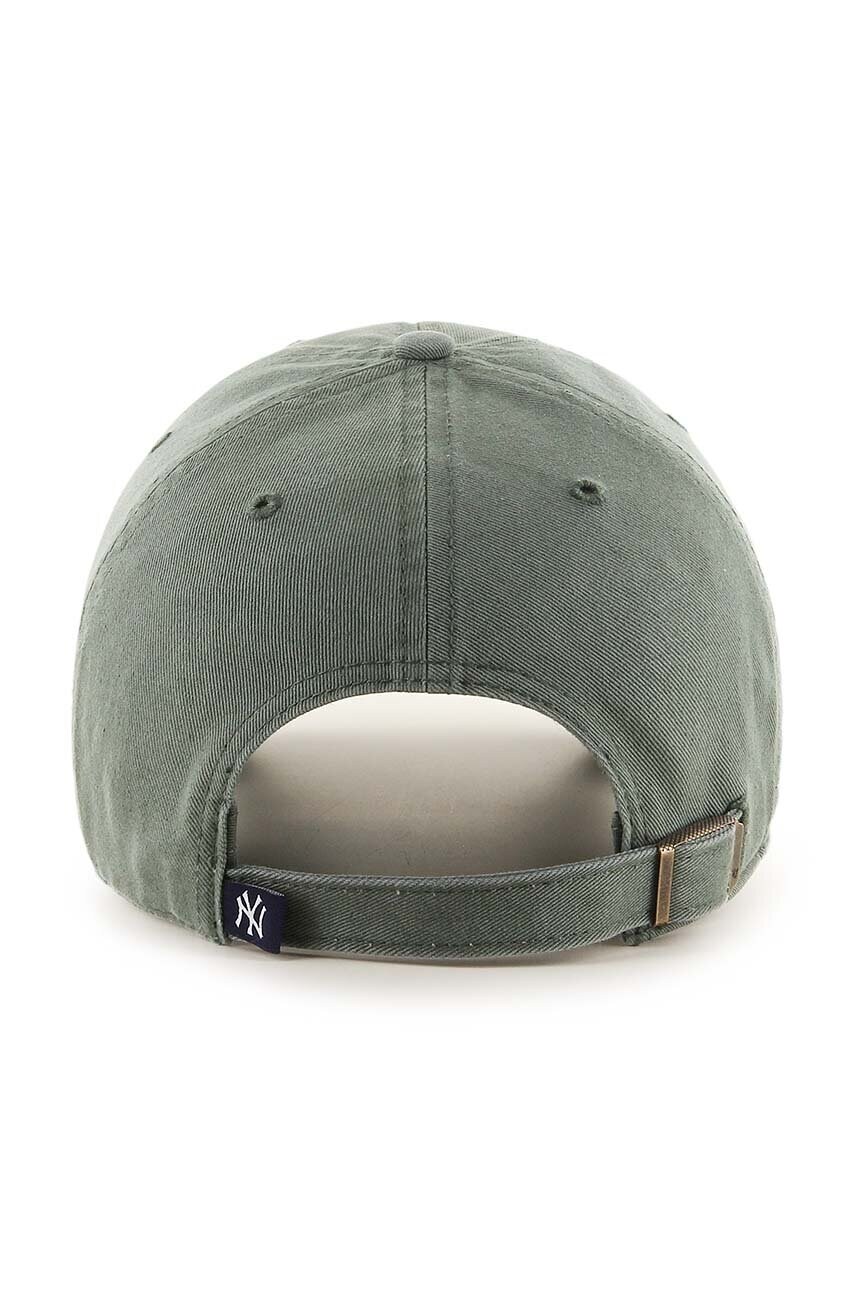 Бавовняна бейсболка 47 brand MLB New York Yankees колір зелений з аплікацією