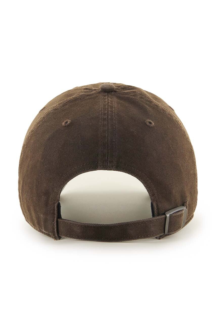 Бавовняна бейсболка 47 brand MLB New York Yankees колір коричневий з аплікацією B-BSRNR17GWS-BW