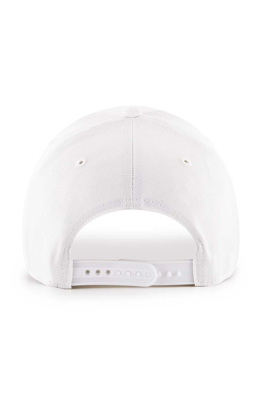 Бавовняна бейсболка 47 brand MLB New York Yankees колір білий з аплікацією B-RAC17CTP-WH