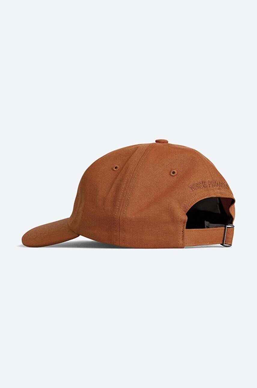 Бавовняна бейсболка Norse Projects колір коричневий однотонна