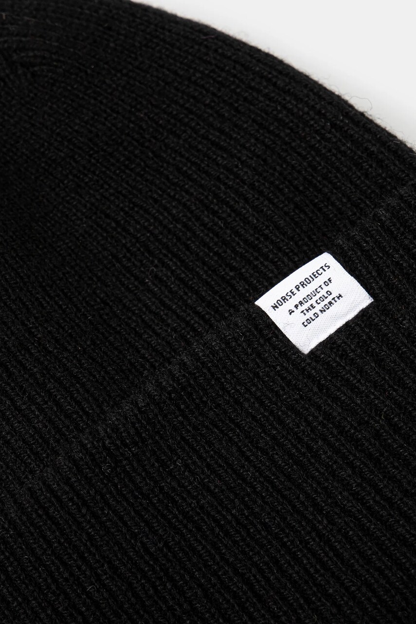 Вовняна шапка Norse Projects Czapka Norse Projects Norse Beanie N95-0569 9999 колір чорний вовна