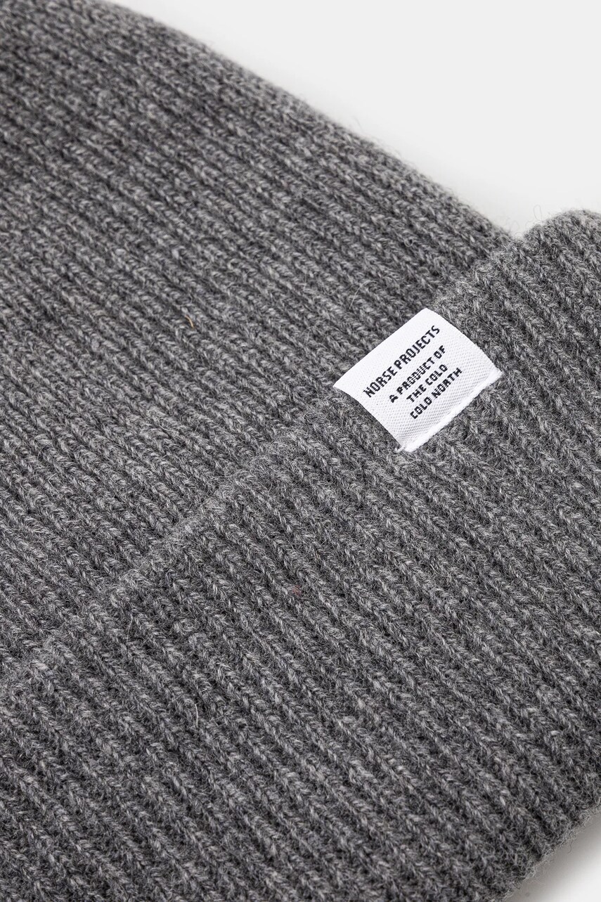 Вовняна шапка Norse Projects Czapka Norse Project Norse Beanie N95-0569 1500 колір сірий вовна