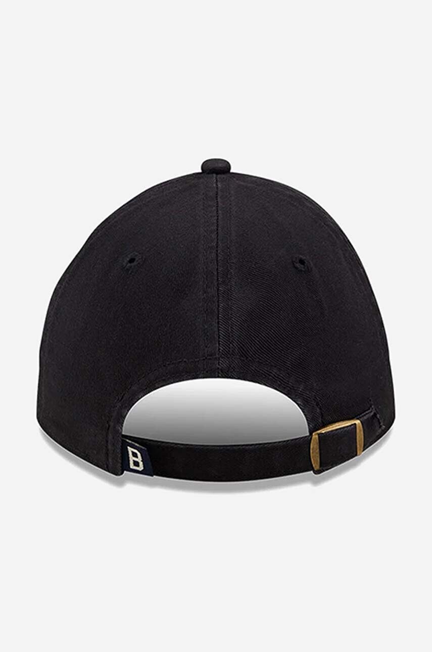 Бавовняна бейсболка New Era колір чорний з аплікацією 60222287-black