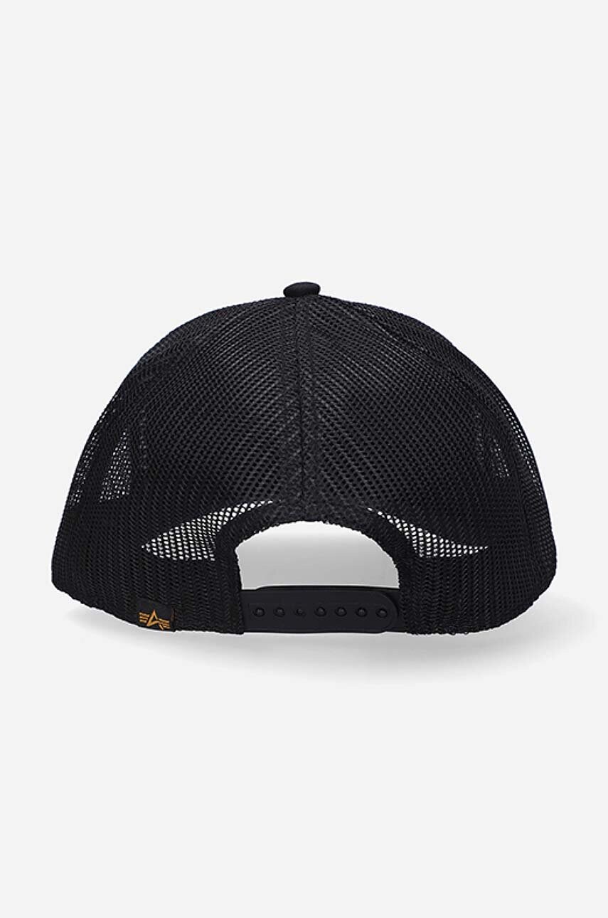Кепка Alpha Industries Trucker Cap колір чорний з принтом 106901.03-black