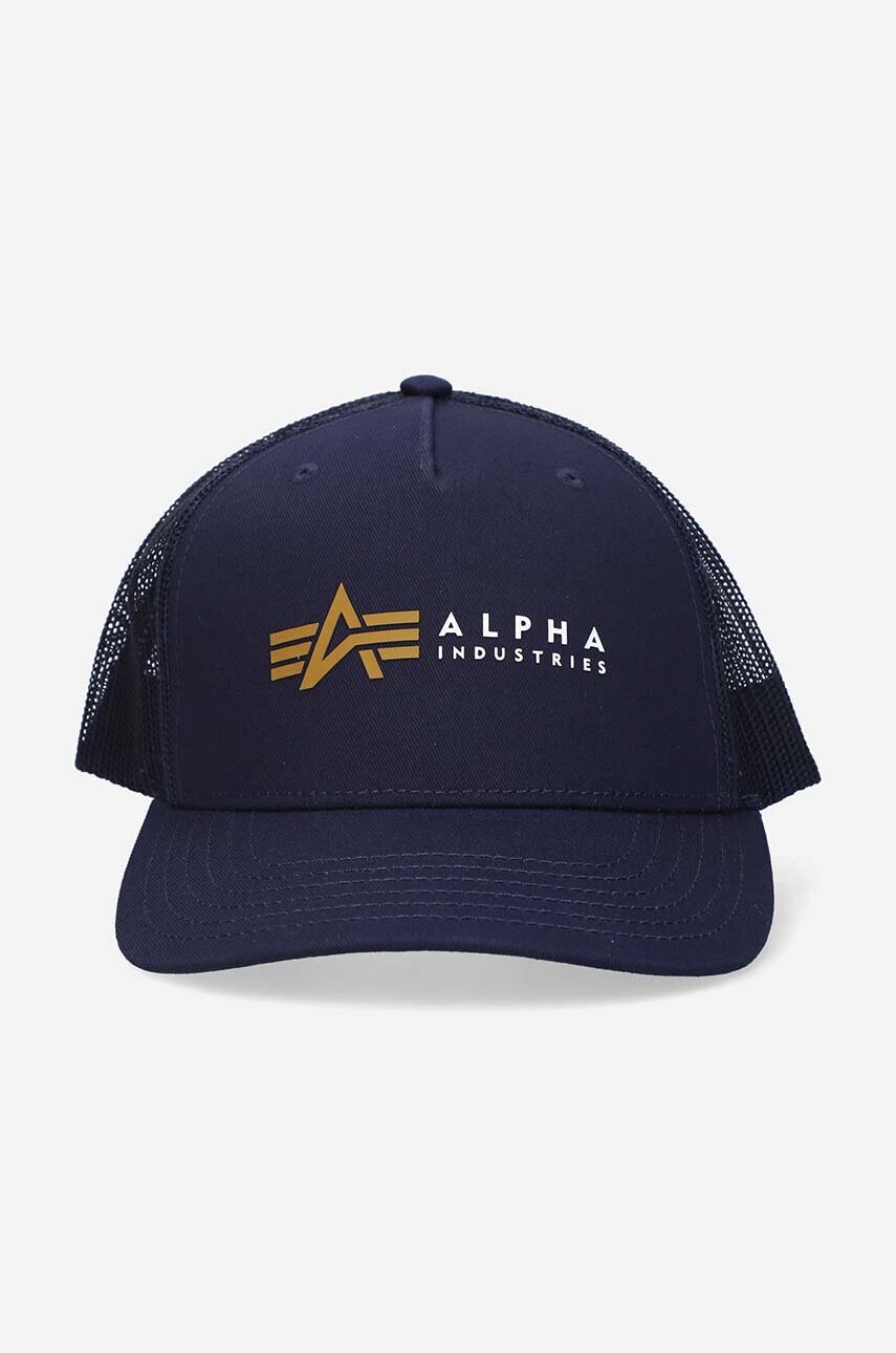 Кепка Alpha Industries колір синій з принтом 106901.07-navy