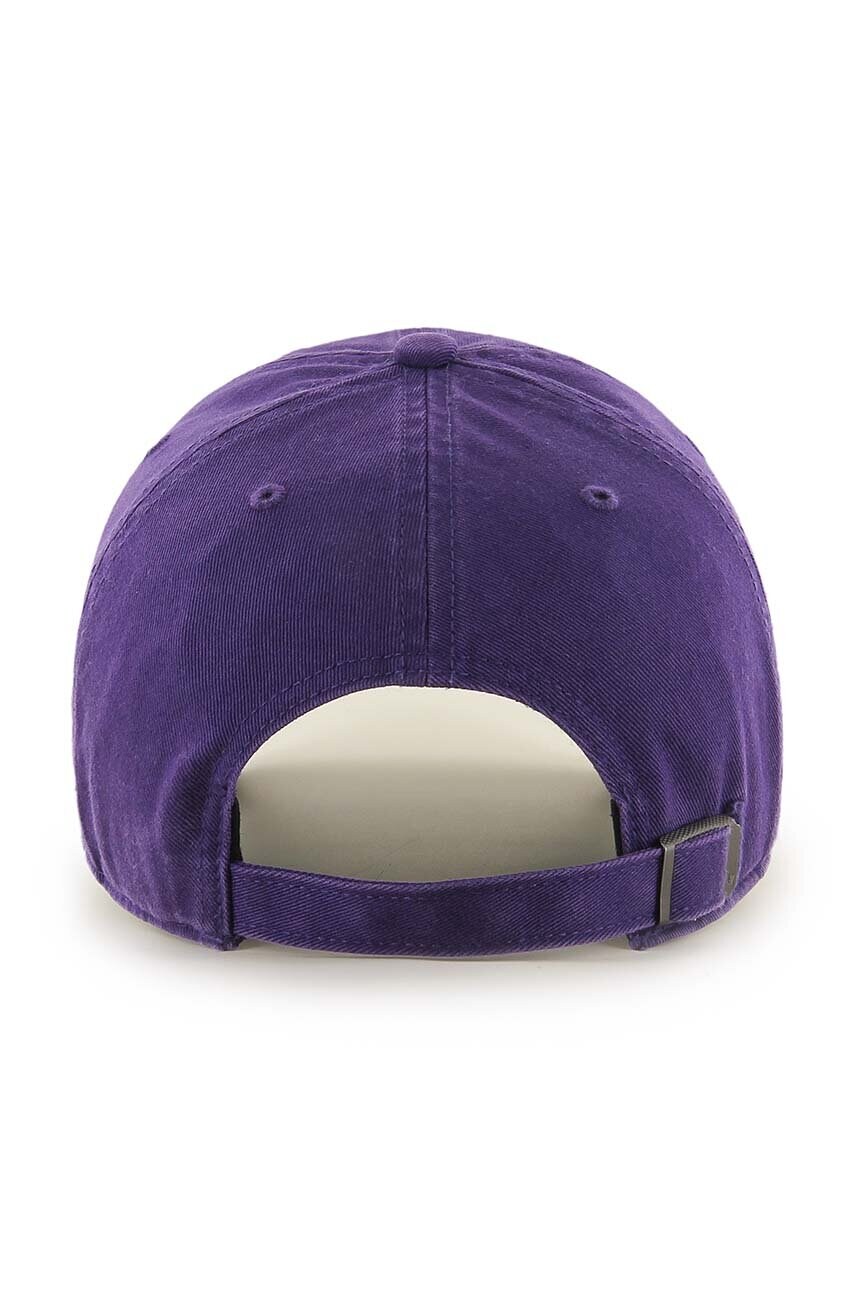 Бавовняна бейсболка 47 brand MLB New York Yankees колір фіолетовий з аплікацією