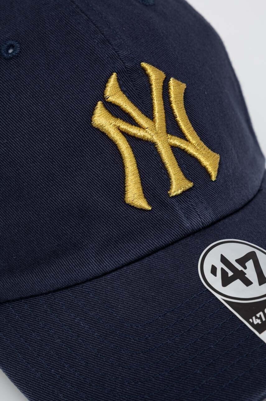 Бавовняна бейсболка 47 brand MLB Los Angeles Dodgers колір синій з аплікацією
