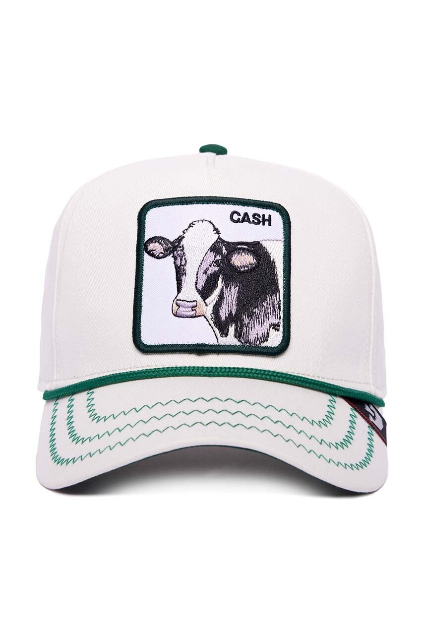 Бавовняна бейсболка Goorin Bros Cash Cow колір білий з аплікацією 101-1326