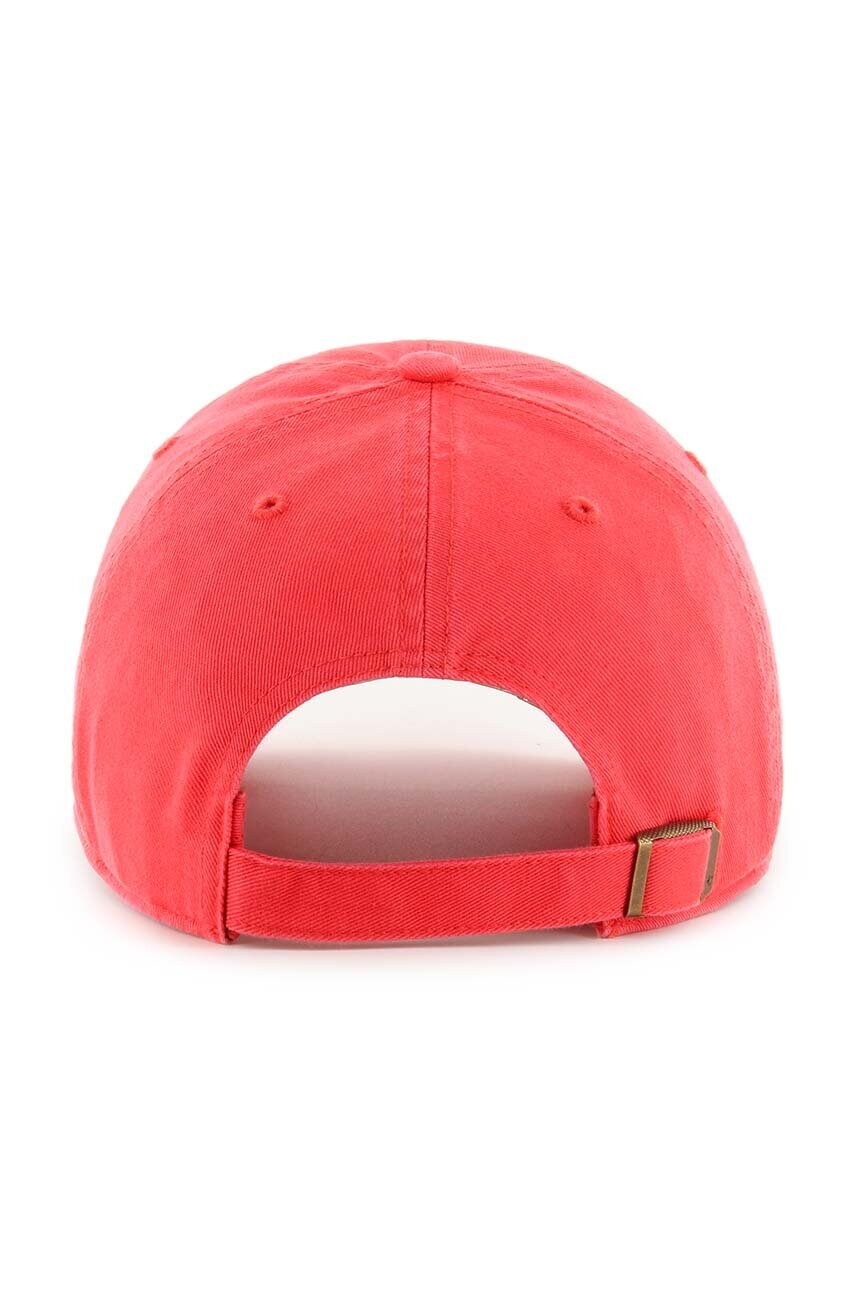 Бавовняна бейсболка 47 brand MLB Boston Red Sox колір червоний з аплікацією B-RGW02GWS-YH