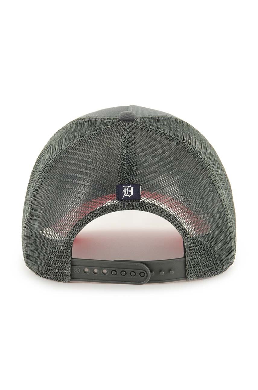 Бавовняна бейсболка 47 brand MLB Detroit Tigers колір сірий з аплікацією B-ICNDT09CTP-CC