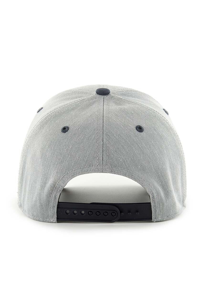 Бавовняна бейсболка 47 brand MLB New York Yankees колір сірий з аплікацією BCPTN-MLDTT17KHP-GY10