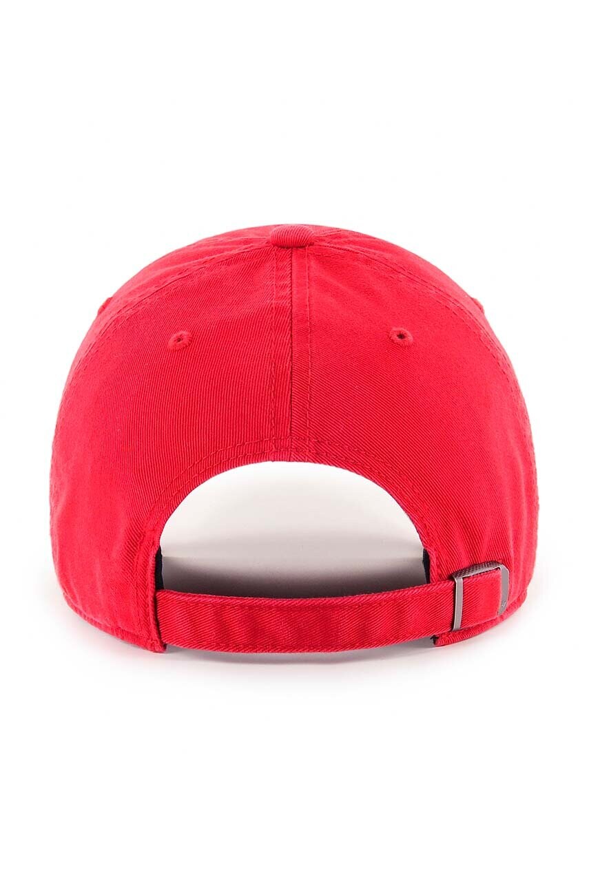 Бавовняна бейсболка 47 brand MLB New York Yankees колір червоний з аплікацією B-BSRNR17GWS-RDA