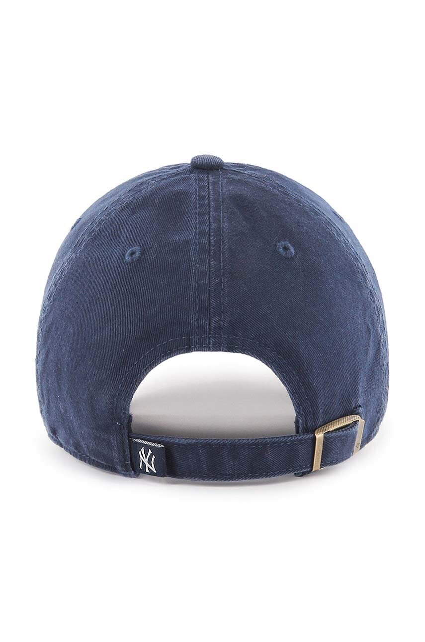 Бавовняна бейсболка 47 brand MLB New York Yankees колір синій з аплікацією B-RGW17GWS-NY