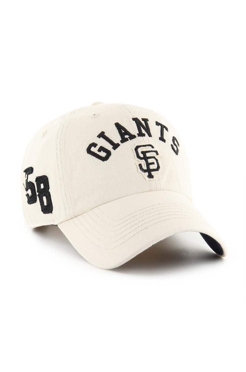 Бавовняна бейсболка 47 brand MLB San Francisco Giants колір бежевий з аплікацією B-CLBFB22GWS-Y0