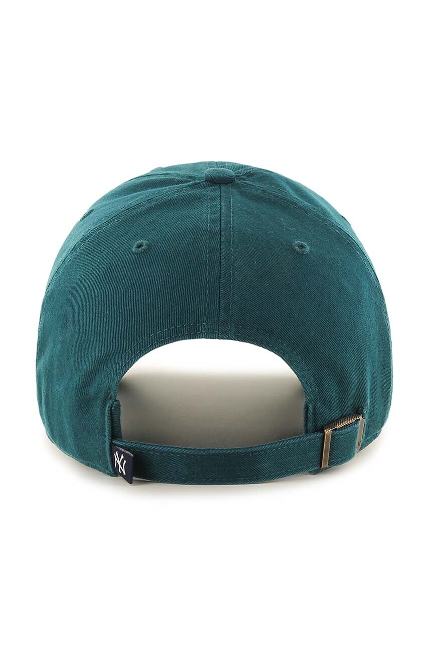 Бавовняна бейсболка 47 brand MLB New York Yankees колір зелений з аплікацією B-RGW17GWS-PG