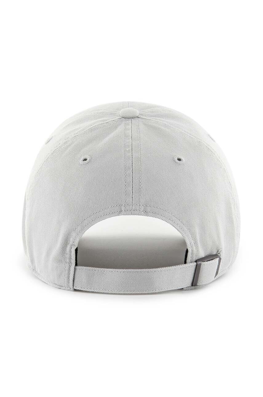 Бавовняна бейсболка 47 brand MLB New York Yankees колір сірий з аплікацією B-BSRNR17GWS-GYB