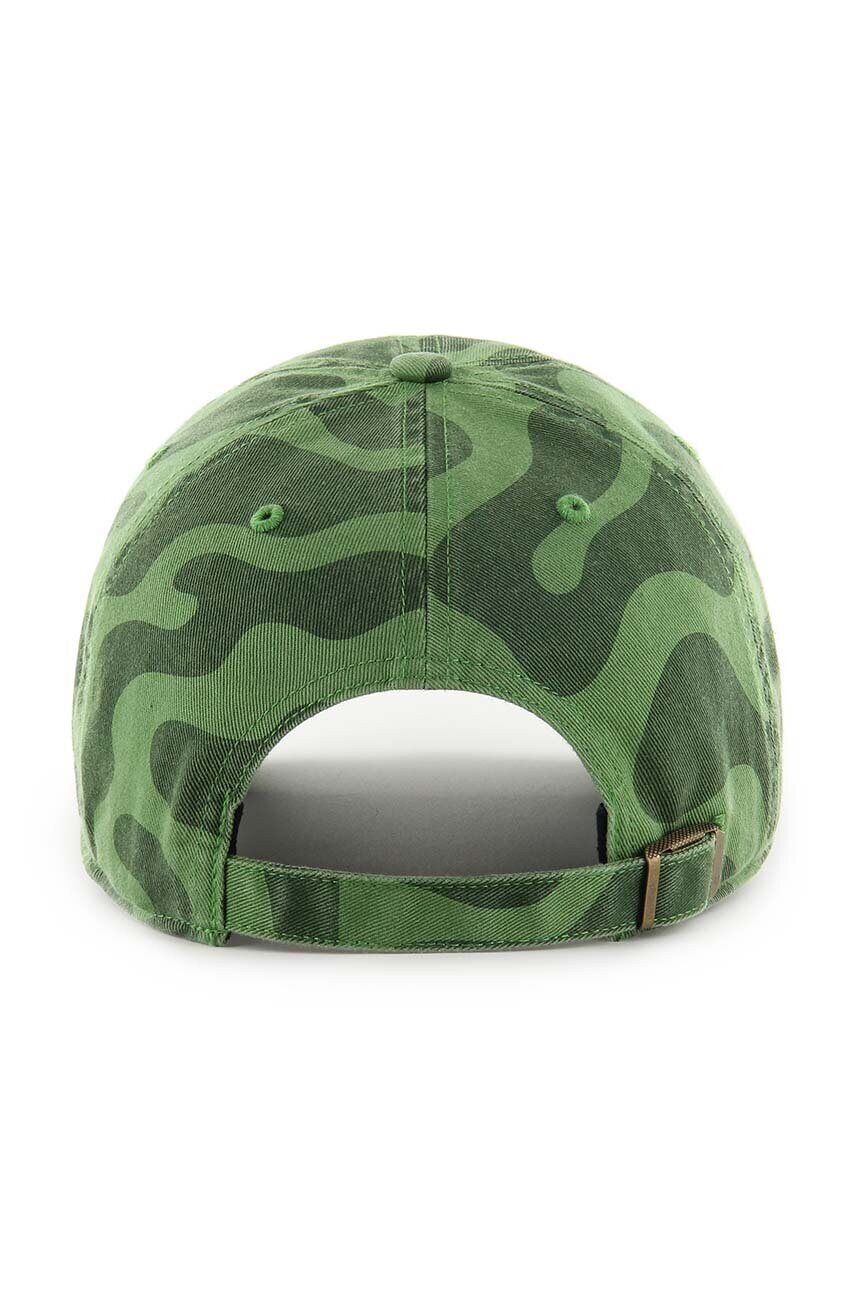 Бавовняна бейсболка 47 brand MLB Oakland Athletics колір зелений візерунок B-FRFMC18GWS-FF