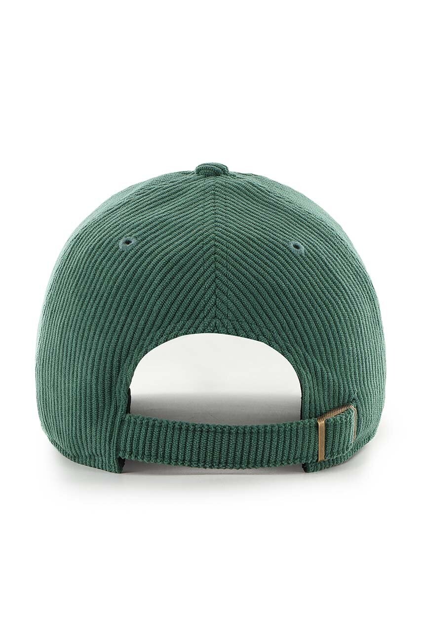 Бавовняна бейсболка 47 brand MLB Oakland Athletics колір зелений з аплікацією B-SKYMF18EWS-DG