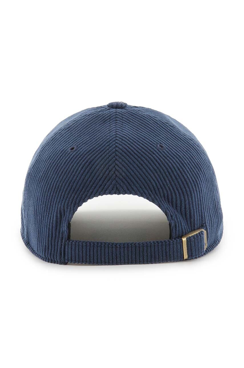 Вельветова кепка 47 brand MLB New York Yankees колір синій з аплікацією B-SKYMF17EWS-NY
