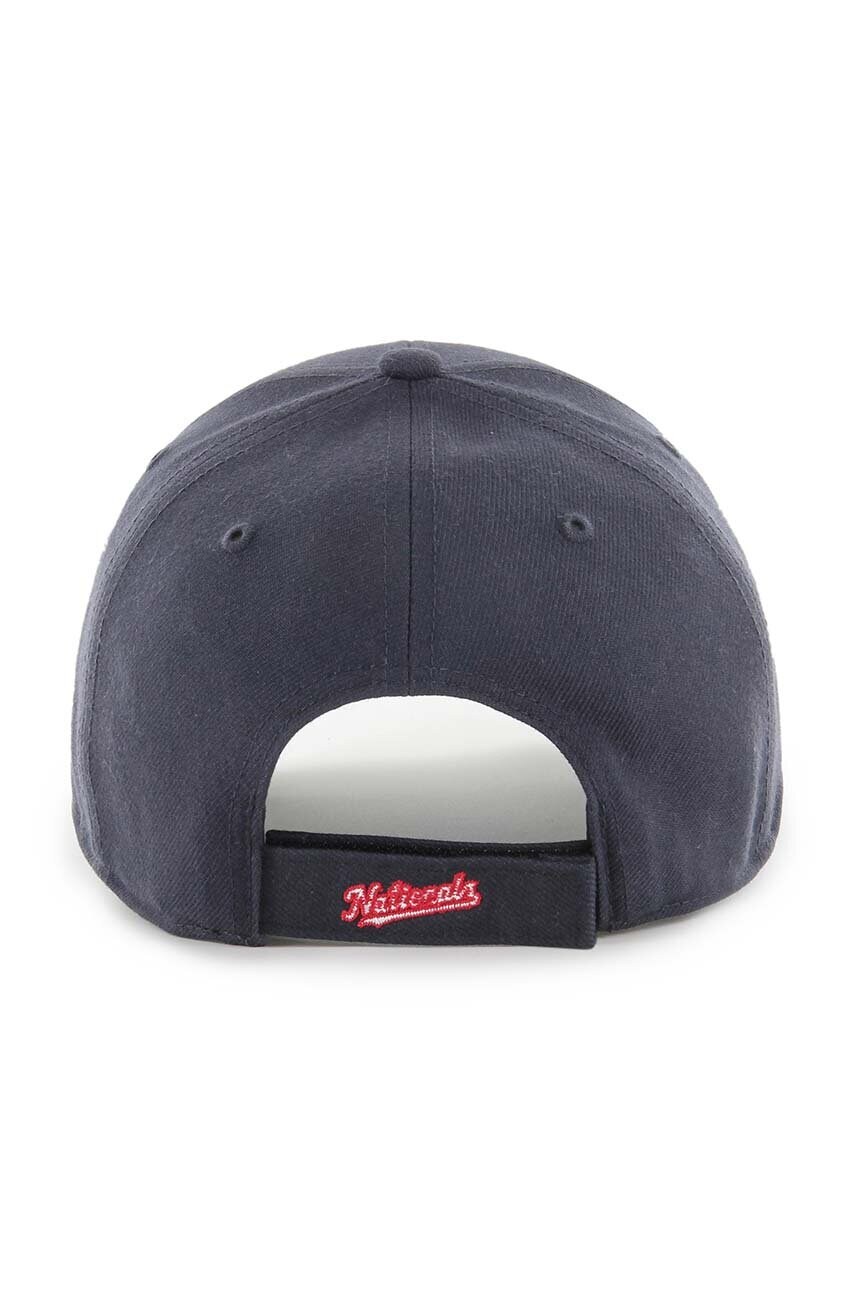 Бавовняна бейсболка 47 brand MLB Washington Nationals колір синій з аплікацією B-MVP15WBV-NYE