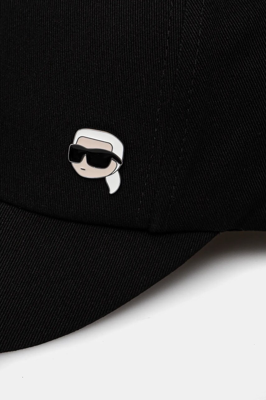 Бавовняна бейсболка Karl Lagerfeld колір чорний однотонна A2W33061