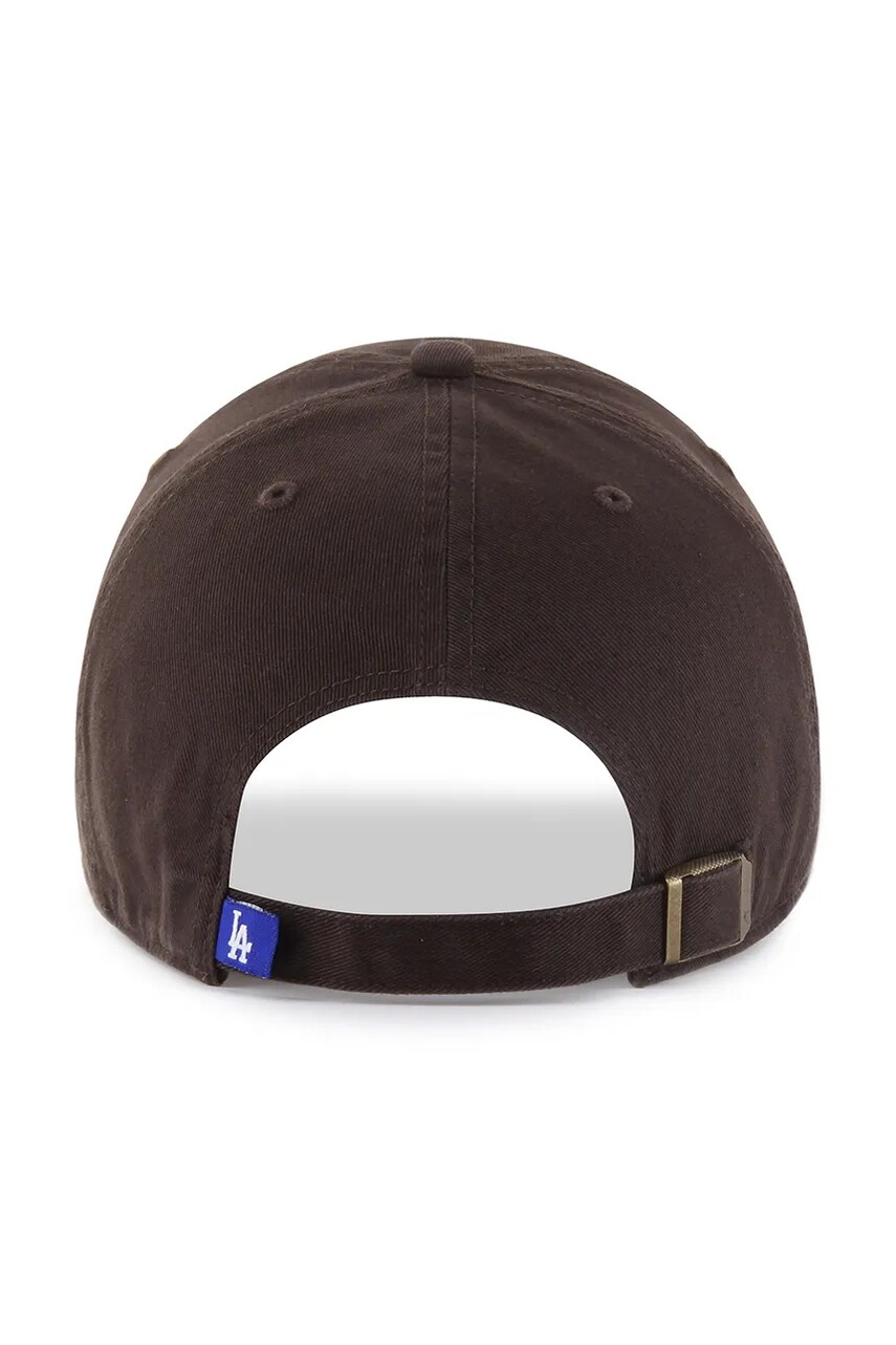 Бавовняна бейсболка 47 brand MLB Los Angeles Dodgers колір коричневий однотонна B-RGW12GWS-BWC
