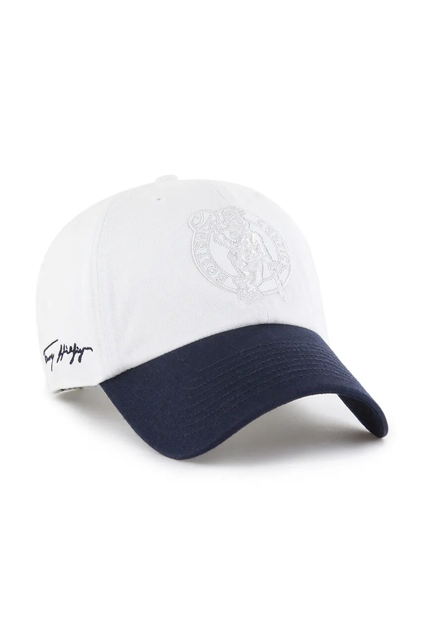 Бавовняна бейсболка 47 brand NBA Boston Celtics '47 x Tommy Hilfiger колір білий однотонна KCO-THCCU172GWL-WH
