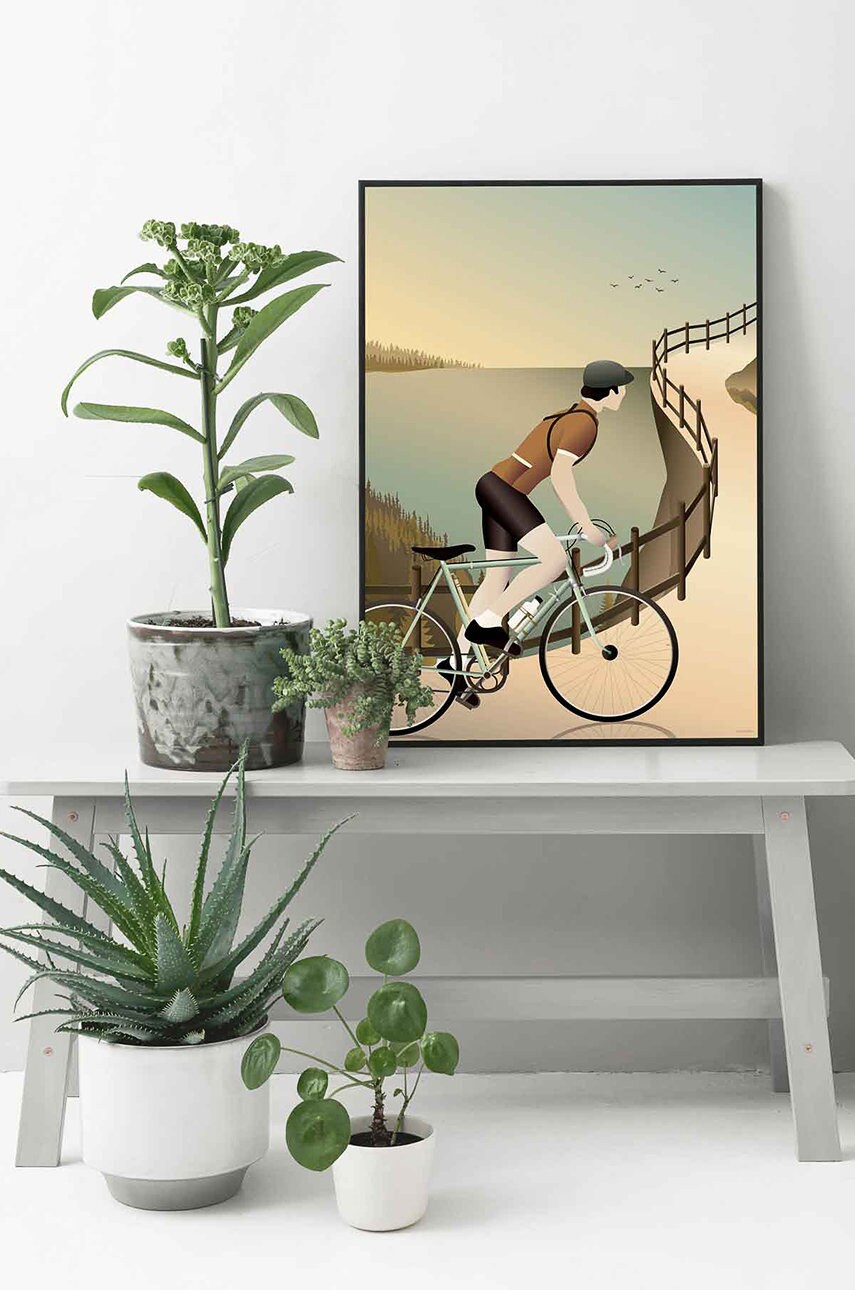 Vissevasse Плакат Cycling The Hulls 50x70 cm