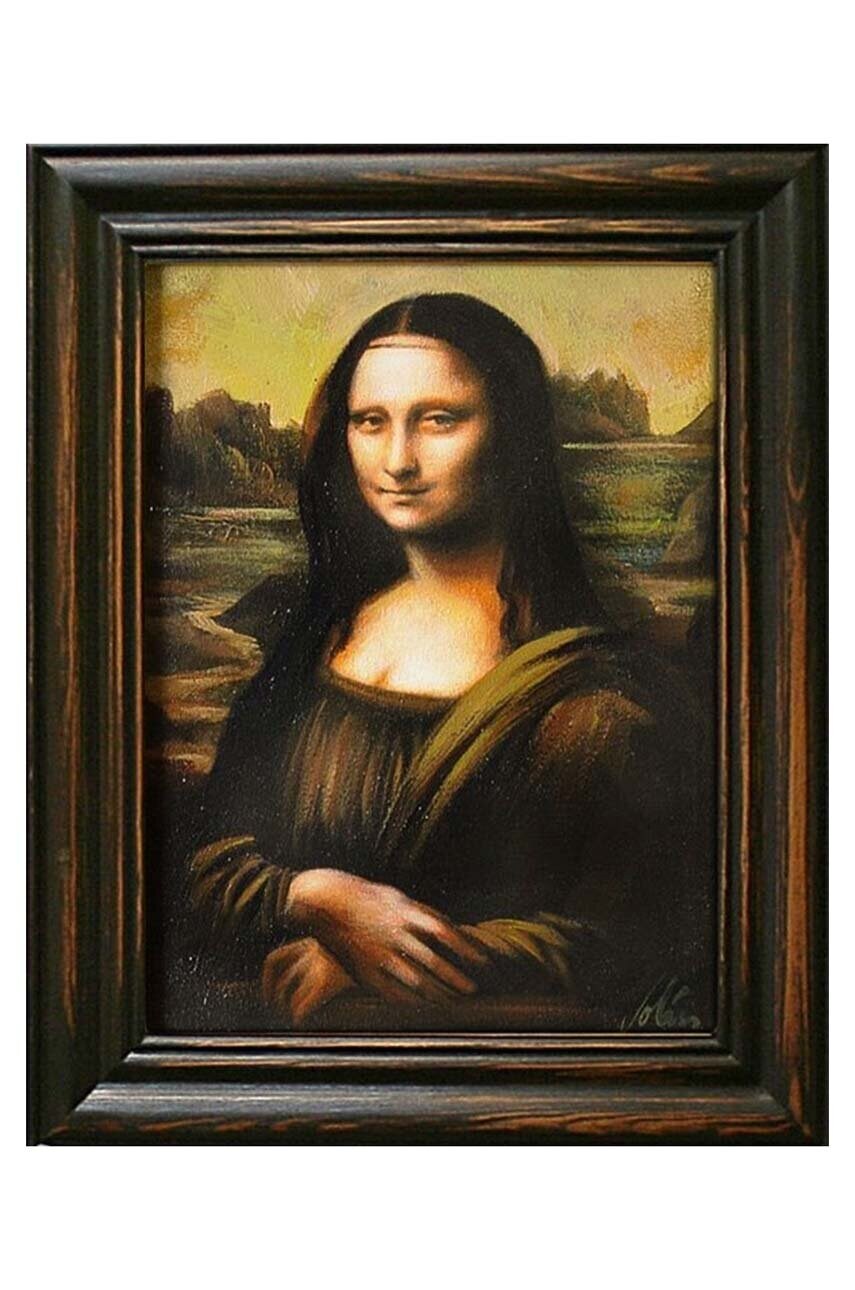 Репродукція, написана маслом, в рамці  Leonardo Da Vinci, Mona Lisa