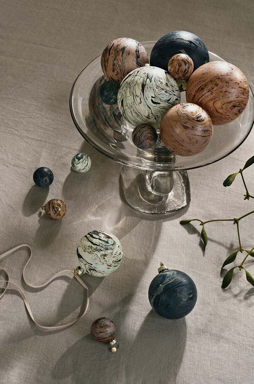 Набір ялинкових куль ferm LIVING Marble Baubles L 4-pack