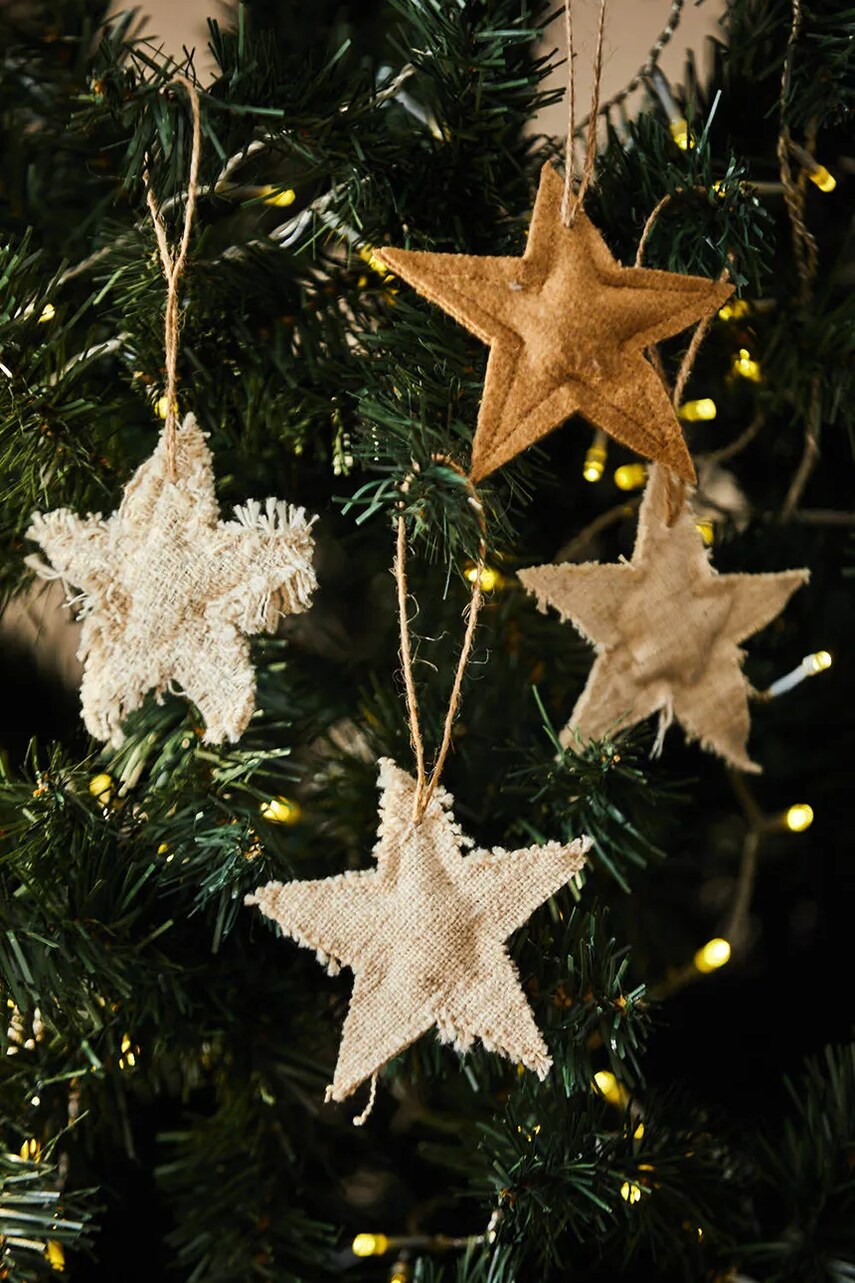 Декоративна підвіска Calma House Star Christmas 4-pack колір бежевий