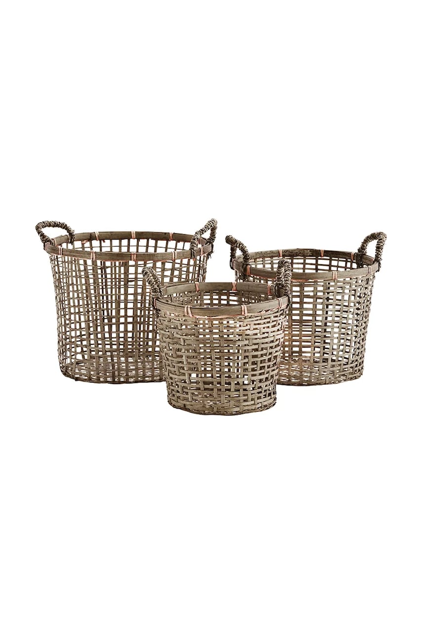 Набір кошиків для зберігання Madam Stoltz Bamboo 3-pack