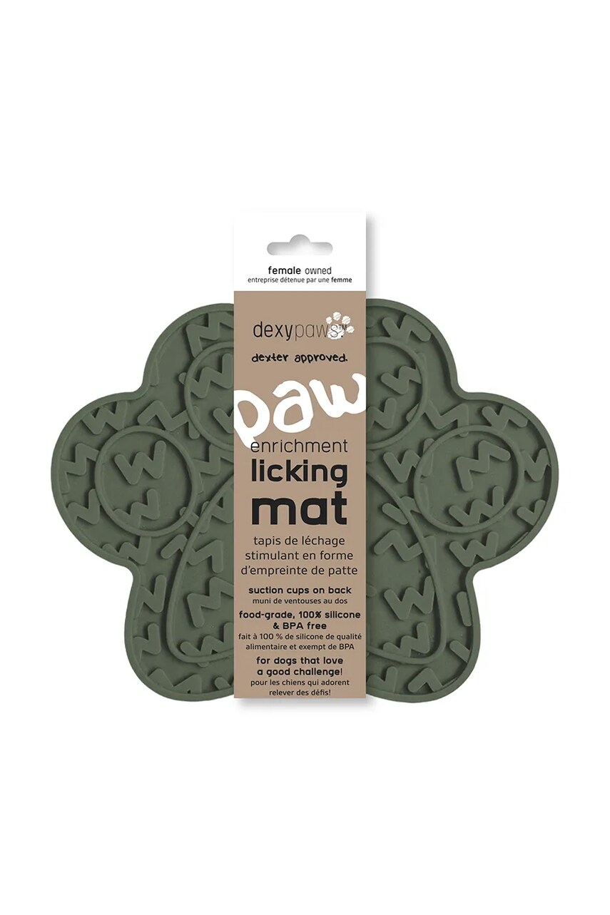 Килимок для вилизування для домашнього улюбленця Dexypaws Paw Green Lick Mat