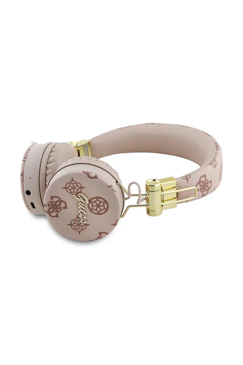 Бездротові навушники Guess Peony Script Round Shape колір коричневий