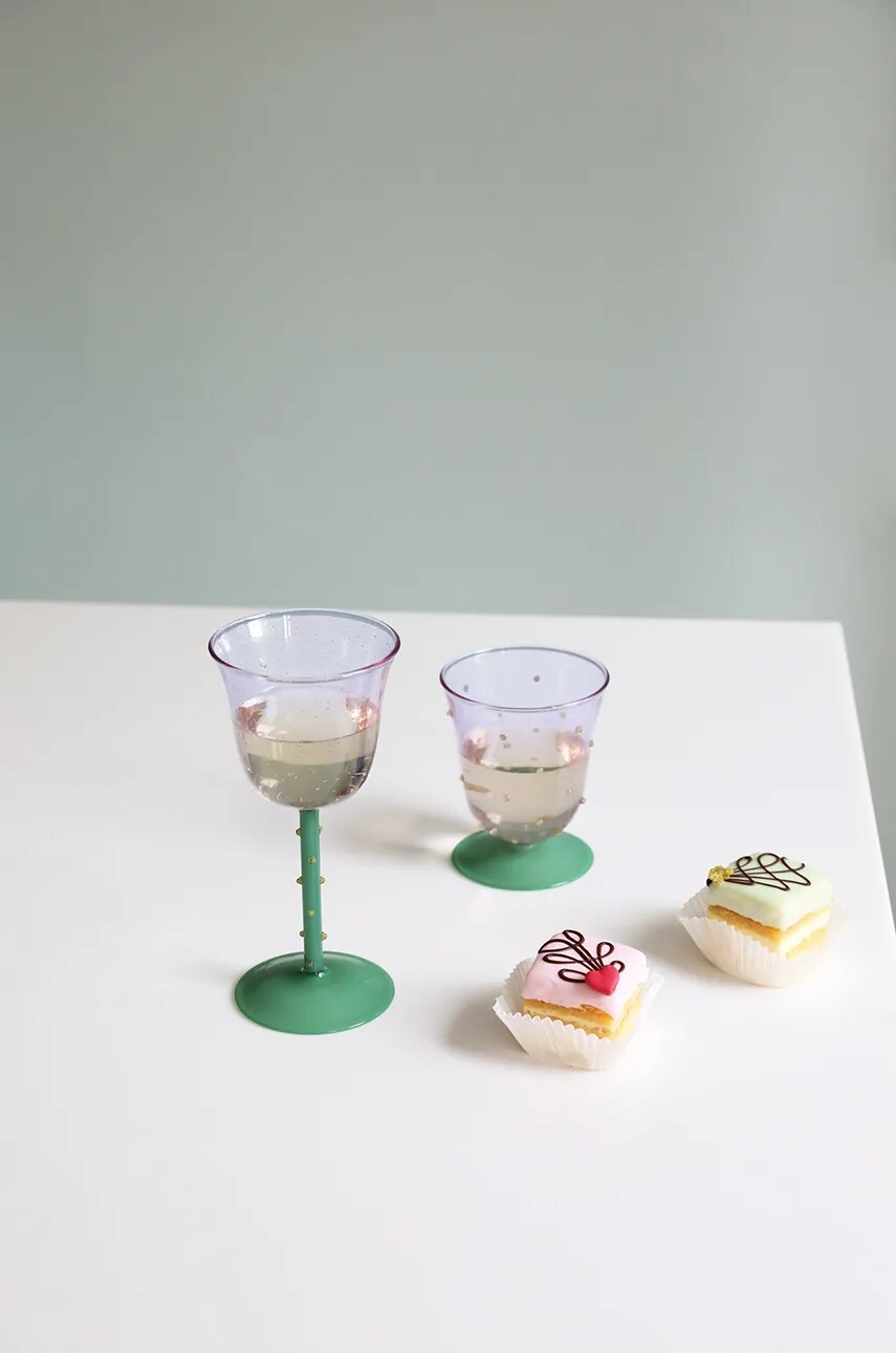 Набір келихів &k amsterdam glass dot purple 200 ml 2-pack