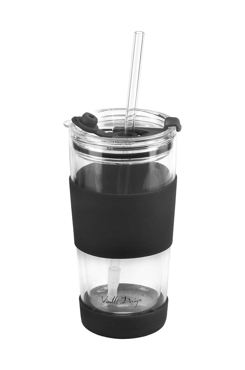 Термокружка з соломинкою Vialli Design Fuori 600 ml